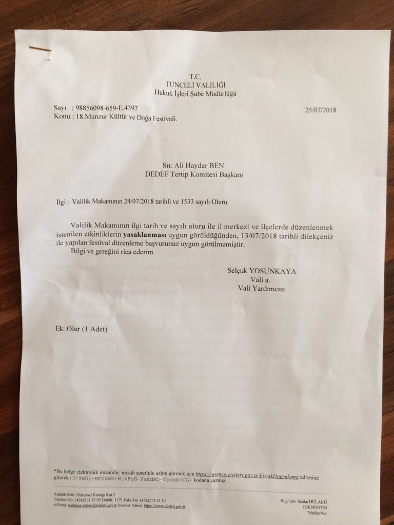Munzur Festivali’nin Valilik tarafından yasaklanmasına sosyal medyadan tepki yağdı!