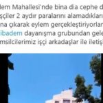İşçiler inşaata çıkarak eylem gerçekleştirdi