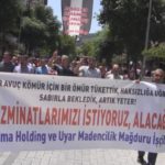 Soma katliamından sağ kurtulan işçiler tazminatları için yürüdü