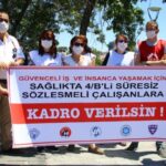 Sözleşmeli sağlık çalışanları ‘kadro’ talebiyle eylem yaptı