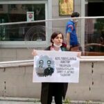 Ölüm orucundaki avukatlar için bakanlık önünde eylem