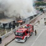Esenyurt’ta işçilerin kaldığı konteynerlerde yangın çıktı