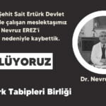 Dr. Nevruz Erez koronavirüs nedeniyle yaşamını yitirdi