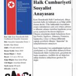 Kore Demokratik Halk Cumhuriyeti Anayasası Sancı Yayınlarından çıktı
