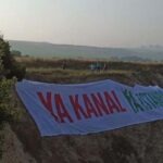 Ya Kanal Ya İstanbul Koordinasyonu, Şantiye alanına “Ya Kanal Ya İstanbul” yazılı dev pankart astı