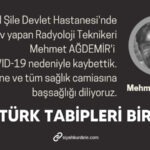 Bir sağlık emekçisi daha koronavirüs nedeniyle hayatını kaybetti