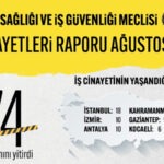 Ağustos ayında en az 174 işçi iş cinayetlerinde hayatını kaybetti