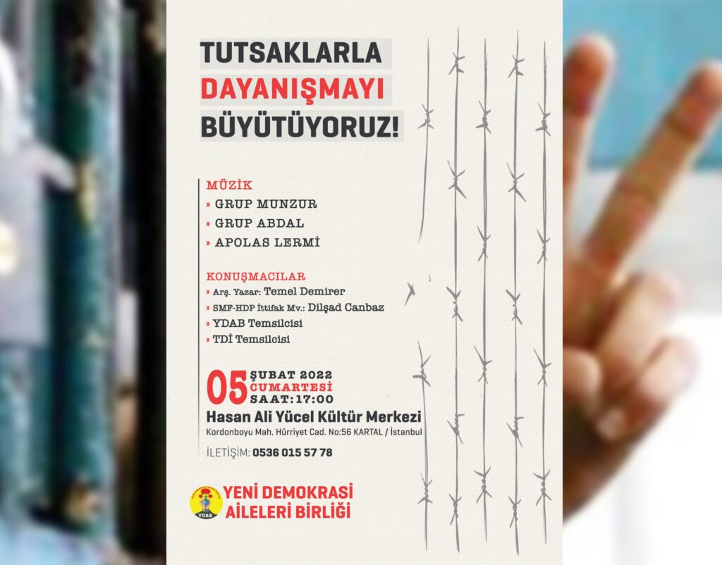 YDAB’tan tutsaklarla dayanışma etkinliği: Tutsaklarla Dayanışmayı Büyütüyoruz!