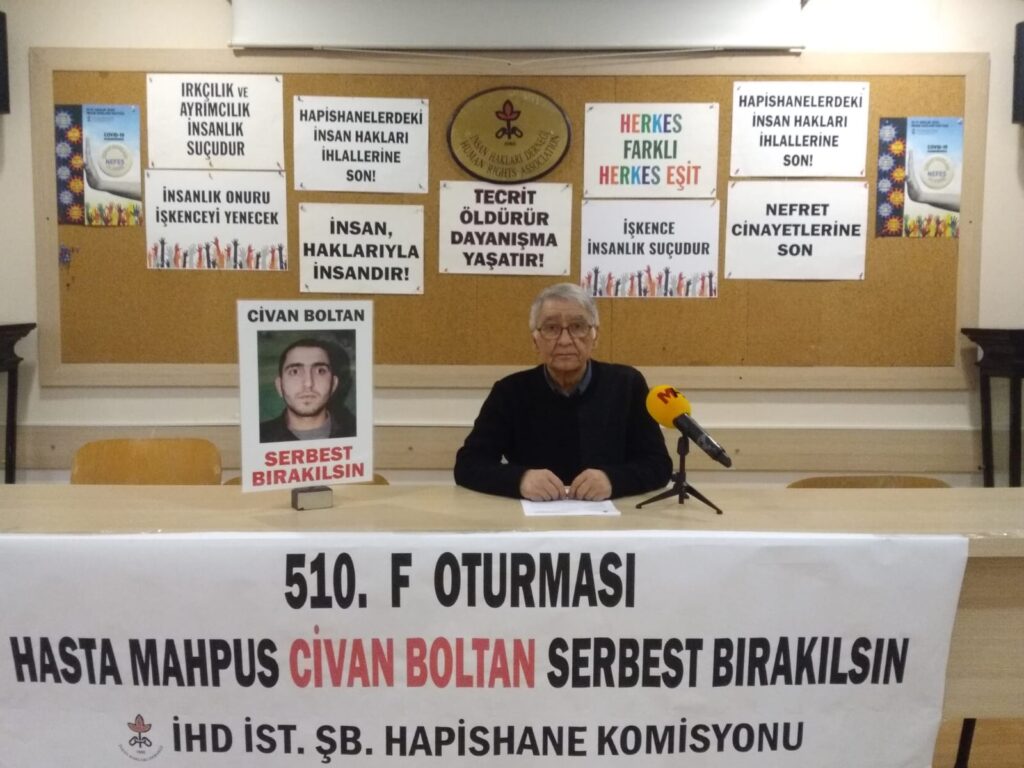 “Hapishanede kalamaz” raporuna rağmen tahliye edilmeyen hasta tutsak Civan Boltan’ın durumuna dikkat çekildi