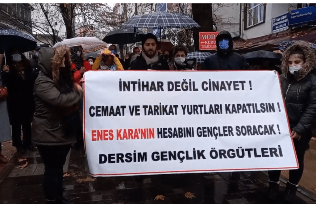 “Enes intihar etmemiştir, Enes bu karanlık çukura düzenin tamamının elleriyle itilmiştir!”