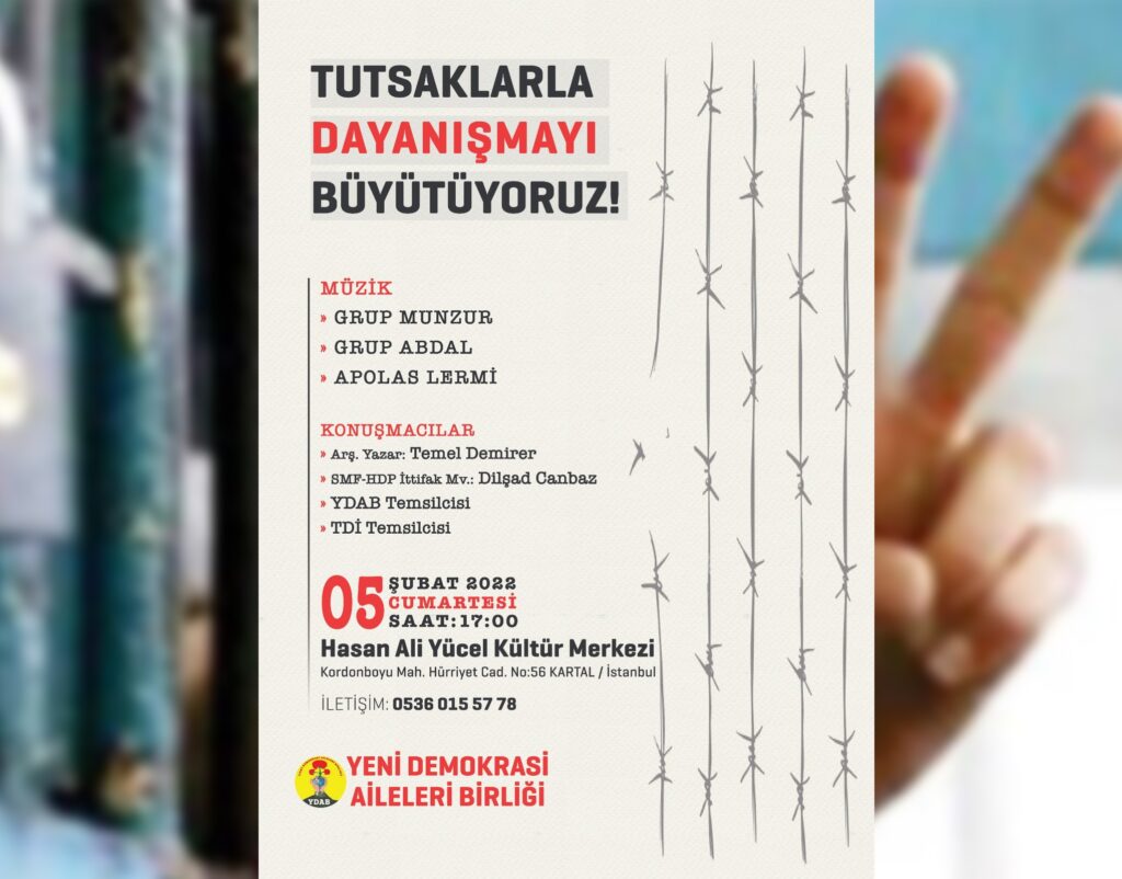 YDAB’tan tutsaklarla dayanışma etkinliği: Tutsaklarla Dayanışmayı Büyütüyoruz!