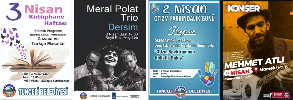 Dersim Belediyesi’nden nisanda dört etkinlik