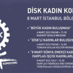 DİSK Kadın Komisyonu 8 Mart İstanbul programını açıkladı
