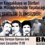 BMG’den Kadıköy’de yapılacak Kaypakkaya ve Dört’ler eylemine çağrı
