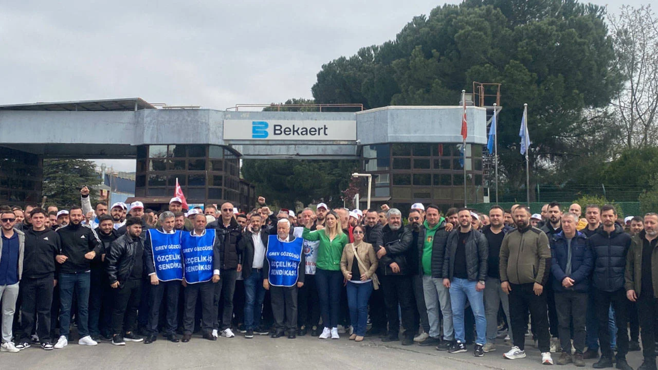 isciler uretimi durdurdu bekaert iscileri grevde