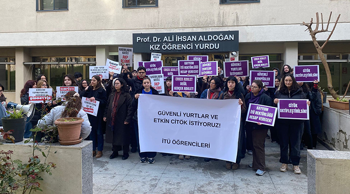 itüde taciz protesto edildi